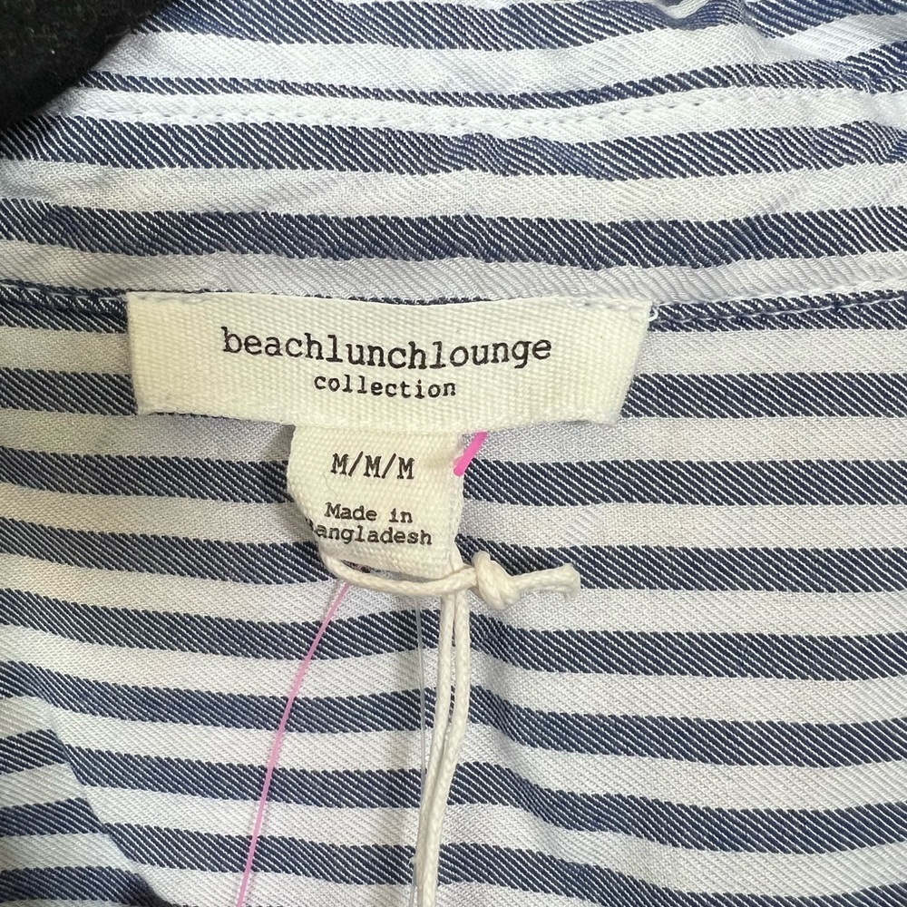 SOLD๐ ๐ NWT BEACHLUNCHLOUNGE โSpencerโ Blue & White Striped High-Low Shirt | - Picture 7 of 10
